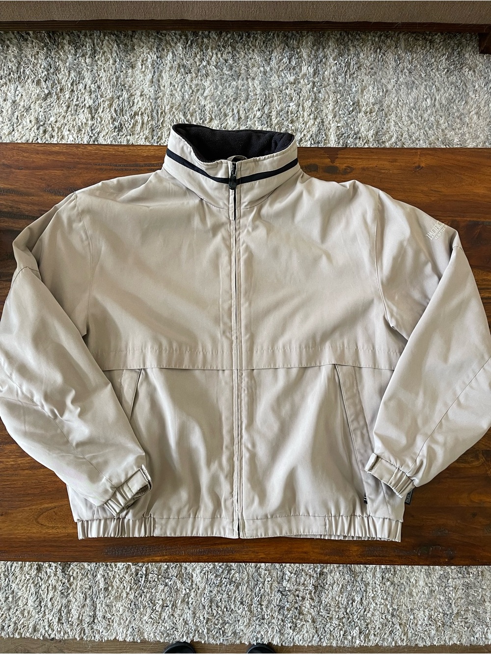 Pacific Trail Men's Light Gray Zip-Up Windbreaker Jacket